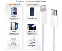 Target PD-55 Super Fast Charging & Sync Data Type-C To Lighting 1 Meter Cable (WHITE)