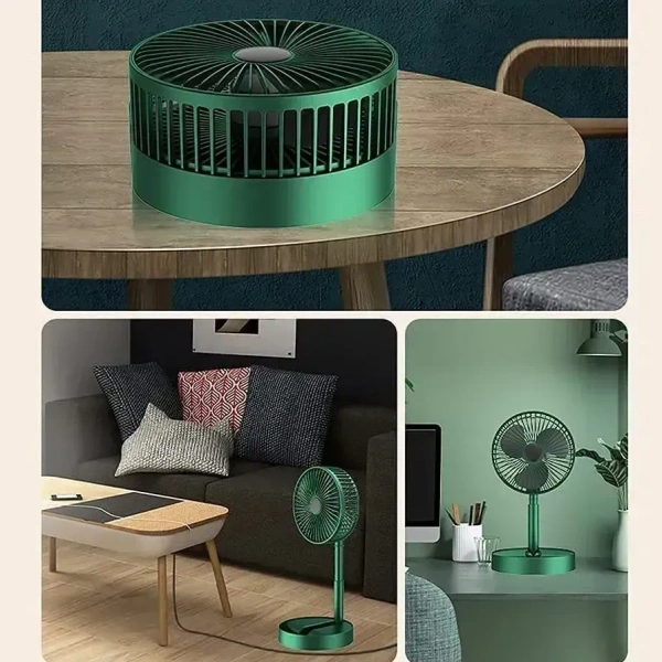 VEV Portable Folding Fan Standing Pedestal USB Fan Cooling Portable Desk Fan For Home, Camping, Outdoor and Office, 6.5-Inch