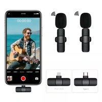 VEV K9 Dual Wireless Lavalier Microphone Plug and Play, No Need APP & Bluetooth Collar Mic for All iPhone, iPad, Mac Devices for YouTube, Live Stream & Video Recording (Black)