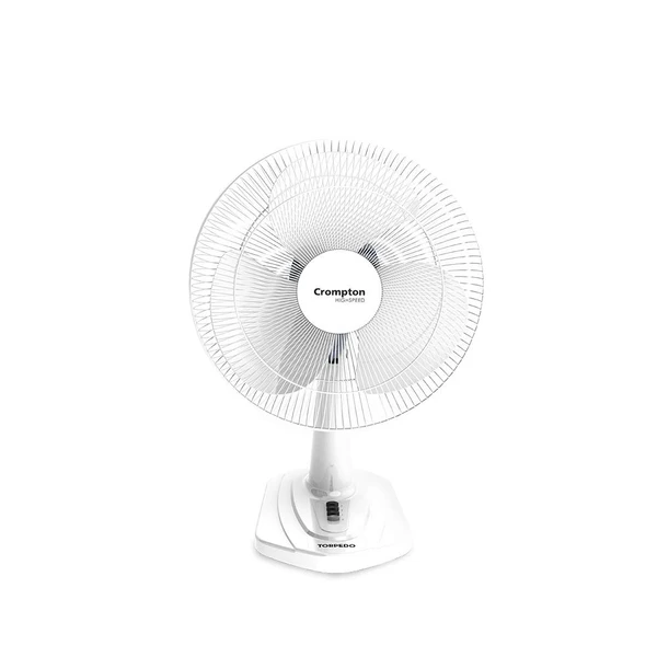 Crompton HighSpeed Torpedo 400-MM 125 Watts Table Fan (KD White) - White