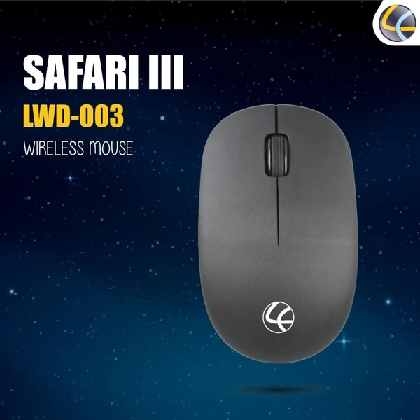 Lapcare LAPCARE SAFARI III Wireless Optical Mouse with 2.4 Ghz 1600 DPI and Optical Sensor (Black)