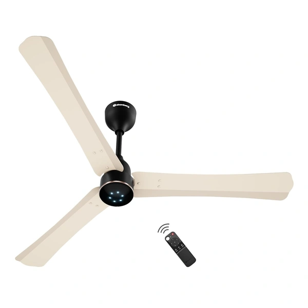 ATOMBERG Atomberg Renesa Halo Smart Celling Fan 1200mm BLDC Ceiling Fan With IoT & Remote | 5 star | High Air Delivery | Low Noise Operation | LED Speed Indicator | Sleek Design | 2+1  Year Warranty | (SeaSand Ivory & Black) - SeaSand Ivory & Black