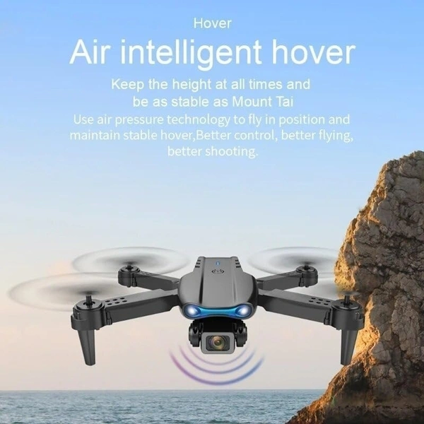 VEV E88 Pro Drone with 4K Camera – WiFi FPV, 1080P HD Dual Camera, Foldable RC with Altitude Hold, Visual Positioning, Auto Return, and App Control – High-Performance 4K Quality (Black)