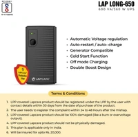 Lapcare LAP LONG-650 | 600VA UPS (Black)
