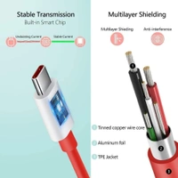 VEV Mi Xiaomi Data Cable Fast Charging VOOC Support | Type-C | 85W Output | Super Charger (Red)