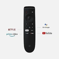 ONEPLUS Oneplus Remote Compatible with Oneplus Android TV Replacement of Original one Plus Smart tv Remote with Netflix YouTube and Prime Video Hot Keys Without Voice Command - Black