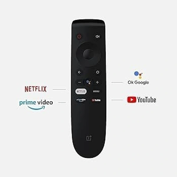 ONEPLUS Oneplus Remote Compatible with Oneplus Android TV Replacement of Original one Plus Smart tv Remote with Netflix YouTube and Prime Video Hot Keys Without Voice Command - Black