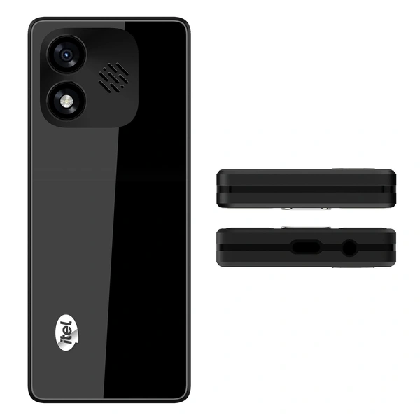 itel Super Guru 4G Max | Dual 4G | Max 3" Display | Smart AI Voice Assistant | 2000 mAh Battery | Type-C Charger | Cloud App Support | Bluetooth | (Black) - Black