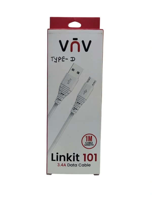 VNV Linkit 101 (3.4) Data Cable Type-D 1M Cable Length (White) - White