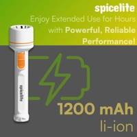 Spicelite Dheer 5W LED Torch – Premium LED Flashlight| 4X Torch Life| Heavy Duty Rechargeable Flashlight | Long Battery Life, and Rugged Design for Outdoor, Indoor, Emergency, and Daily Use, (White) - White