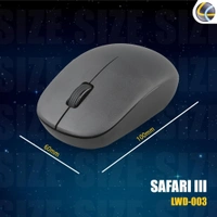 Lapcare LAPCARE SAFARI III Wireless Optical Mouse with 2.4 Ghz 1600 DPI and Optical Sensor (Black)