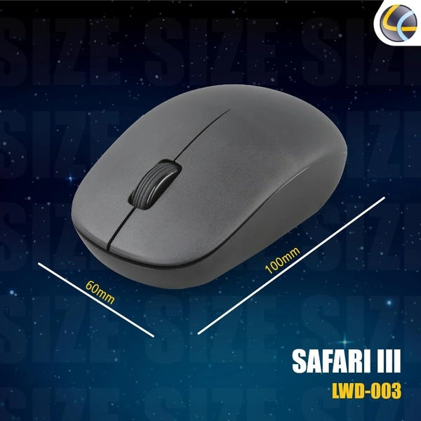 Lapcare LAPCARE SAFARI III Wireless Optical Mouse with 2.4 Ghz 1600 DPI and Optical Sensor (Black)