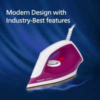 Philips Dry Iron (DST0610/30) with 3 year warranty (World No.1 Ironing Brand) Powerful 1000 Watts for Fast heat up & Golden Advanced Alloy Soleplate with Uniform Heat Distribution (Magenta Pink) - Magenta Pink