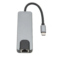 VEV USB C HUB, USB C Hub Multiport Adapter 5Gbps Transfer PD Charging Port 3D Display for Projector for TV for Monitor - Gray