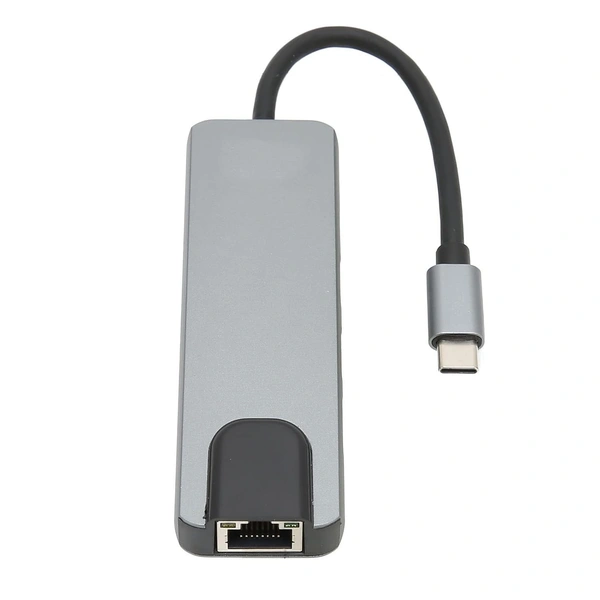 VEV USB C HUB, USB C Hub Multiport Adapter 5Gbps Transfer PD Charging Port 3D Display for Projector for TV for Monitor - Gray