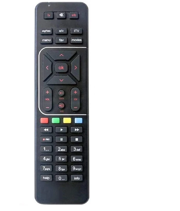 VEV Airtel Original Remote Compatible For Airtel Digital TV Remote Work With HD/SD Set Top Box (Black)