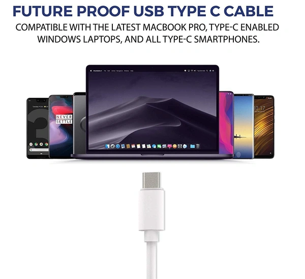 Oppo VEV Oppo Data Cable Fast Charging | Type-C | 90W Output | Super Charger (White)