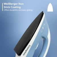 Crompton Brio ACGEI-BRIO 1000W Dry Iron With Weilburger Coating, (Sky Blue and White)