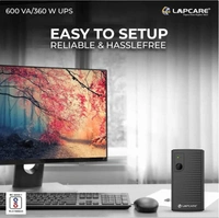 Lapcare LAP LONG-650 | 600VA UPS (Black)