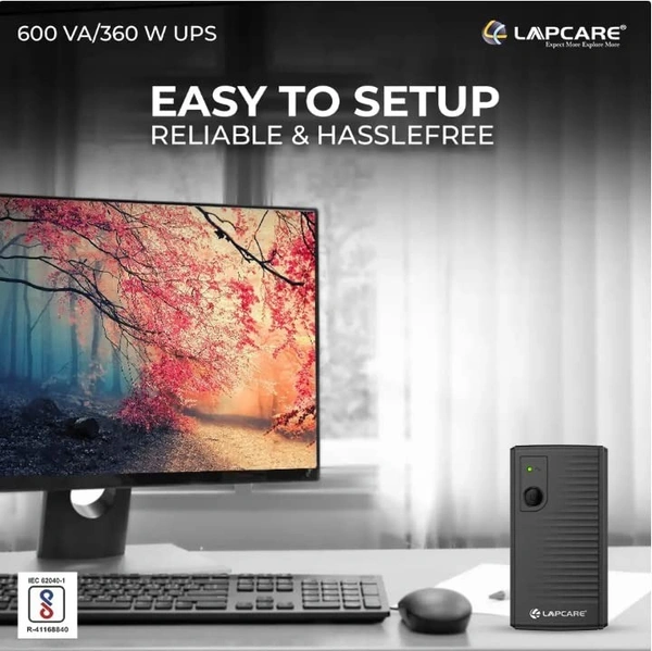 Lapcare LAP LONG-650 | 600VA UPS (Black)