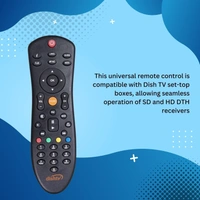 VEV Dish TV Remote Compatible For Dish TV Set Top Box (Black)