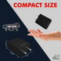 Portronics Adapto 62 C 2.4A 12W Fast Wall Charger with 1M Type C Cable, BIS Certified, Single USB Charging Adapter (Black)