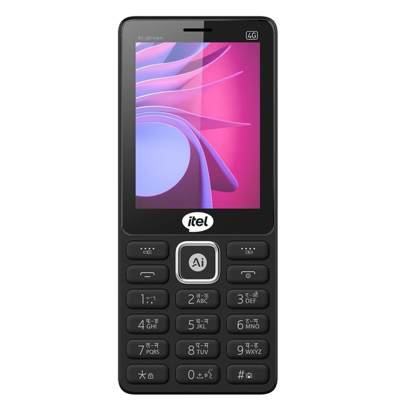 itel Super Guru 4G Max | Dual 4G | Max 3" Display | Smart AI Voice Assistant | 2000 mAh Battery | Type-C Charger | Cloud App Support | Bluetooth | (Black) - Black
