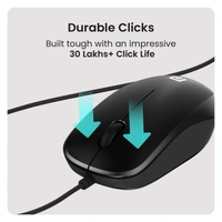 Portronics Toad 102 Wired Mouse with 3 Buttons, Clickable Scroll Wheel, High-Precision 1200 DPI Optical Sensor, 1.5m Long Cable, Ergonomic Ambidextrous Design for PC & Laptop (Black)