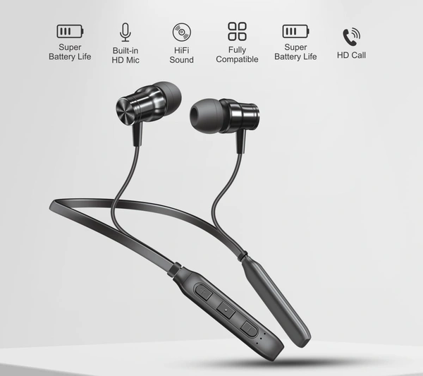 Morbi NB-21 Wireless Neckband | Dolby Sound | 40 Hours Music Time (Black)