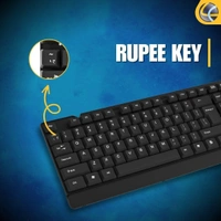 Lapcare E9 Wired Combo LWC-003 Wired Keyboard and Mouse Set-USB, Ergonomic Design (Black)