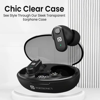 PORTRONICS  Portronics Harmonics Twins S16 in Ear Wireless TWS Earbuds with 24 Hrs Playtime, Clear Calls, Game & Music Mode, Low Latency, Bluetooth 5.3v, LED Display, Type C Fast Charging(Black)