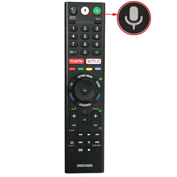 HUAYU Sony Voice Common LCD/LED Remote Control RM-L1351 Compatible for Sony Android TV RM-L1351, (Black) - Black