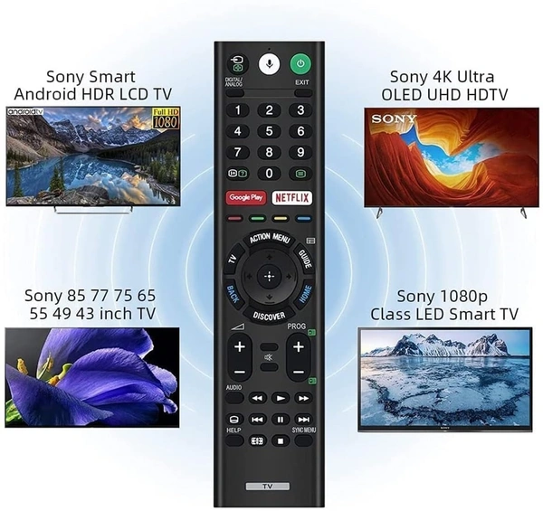 HUAYU Sony Voice Common LCD/LED Remote Control RM-L1351 Compatible for Sony Android TV RM-L1351, (Black) - Black