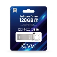 EVM EnStore 128 GB Metal USB 2.0 Flash Drive - High Read Speeds up to 15MB/s & Write Speeds up to 8MB/s - Durable Metal Casing - Ideal for Data Transfer & Storage - (EVMPD/128GB) - 128 GB