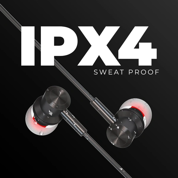 RD M-142 Bluetooth Wireless in Ear Neckband 10mm Drivers, Low Latency with Bluetooth v.5.1 EDR Chip for Gaming, 24 Hours Play Time, Type-C Fast Charging, 300 Hours Standby (Black)