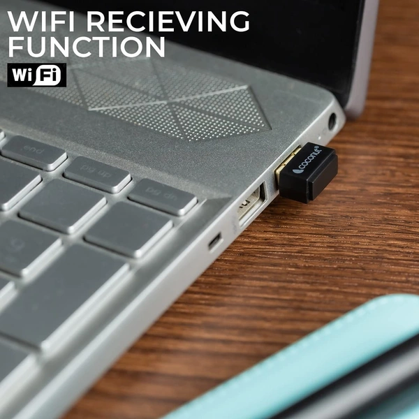 COCONUT Coconut USB WiFi Adapter for PC Laptop 150Mbps Gold Plated Wireless Network Receiver for Desktop - Nano Size 2.4Ghz WiFi Dongle Compatible with Windows Mac... - Black