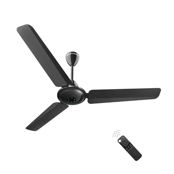 Atomberg atomberg Ikano 1200mm BLDC Ceiling Fan with Remote Control | BEE 5 star Rated Energy Efficient Ceiling Fan | High Air Delivery with LED Indicators | 2+1 Year Warranty (Gloss Black) - Gloss Black