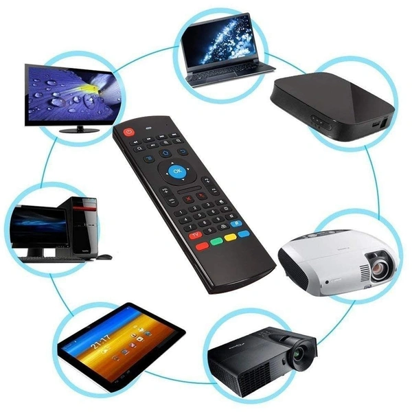 VEV Smart Universal TV Remote Air Mouse, Wireless Keyboard Fly Mouse 2.4GHz Connection IR Learning Keyboard Mouse for Android TV Box/PC/Smart TV/Projector/HTPC/All-in-one PC/TV