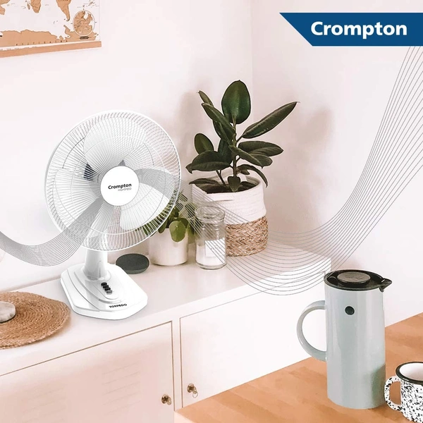 Crompton HighSpeed Torpedo 400-MM 125 Watts Table Fan (KD White) - White