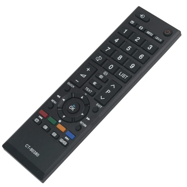 VEV Toshiba CT-90380 LCD LED TV Universal Remote Control Compatible for Toshiba LED LCD (Black)