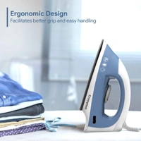 Crompton Brio ACGEI-BRIO 1000W Dry Iron With Weilburger Coating, (Sky Blue and White)