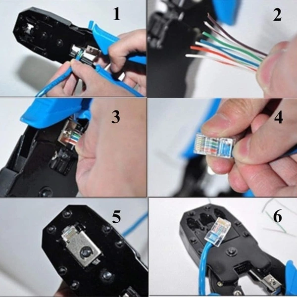 VEV 3-in-1 Modular Crimping Tool RJ45 Crimping Tool Kit & Cutter (BLUE)