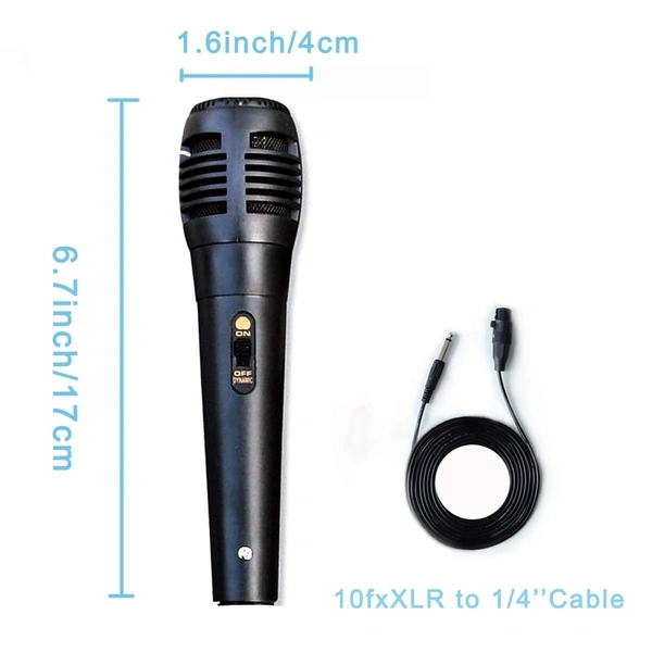 Target MC-100 Wired Dynamic Karaoke Microphones, Handheld Wired Uni-directional Vocal Microphone with 10ft XLR to 6.35mm Audio Cable for Karaoke Machine/Family Entertainment/Birthday Party/Classroom Use (BLACK)