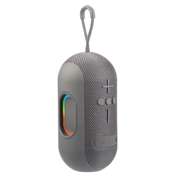 LAPCARE (LBS-102) Ozzie 10W Bluetooth Speaker With RGB Lights, TWS Stereo Sound, Dual Bass Radiators, Bluetooth 5.3, 8H Playtime, Portable Wireless Speaker With AUX & USB Support (Grey)