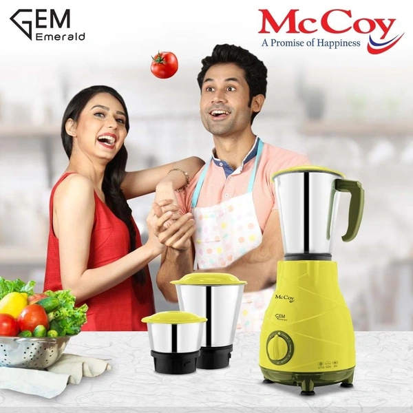 McCoy GEM Emerald Mixer Grinder 500W, 3 Jars (Blue)