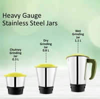 McCoy GEM Emerald Mixer Grinder 500W, 3 Jars (Blue)