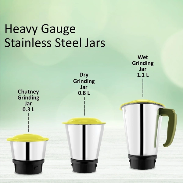 McCoy GEM Emerald Mixer Grinder 500W, 3 Jars (Blue)