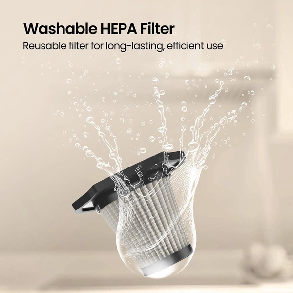 Portronics MOPCOP Rechargeable Handheld Vacuum Cleaner for Home & Car, Washable HEPA Filter, Multi-Function Nozzles, Deep Cleaning, Cordless, Dry Vacuum, for Home Appliances (Black)