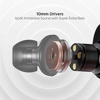 BOAT boAt Rockerz Summit Wireless Earphone with 30H Playback, ASAP™ Charge, Dual Pairing, ENx™ Technology, BEAST™ Mode (BLACK)