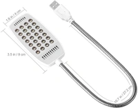 VEV YK-28 LED USB 5V White Light Flexible Ultra Bright Desk Reading Book Lamp for Power Bank Laptop Notebook Computer PC (Multicolour)